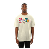 Boston Red Sox Ransom Note Oversized T-Shirt - Cream | New Era