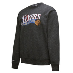 Philadelphia 76ers Hardwood Classics Blackout Collection Snow Washed Pullover Sweatshirt - Black cheap