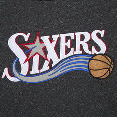 Philadelphia 76ers Hardwood Classics Blackout Collection Snow Washed Pullover Sweatshirt - Black cheap