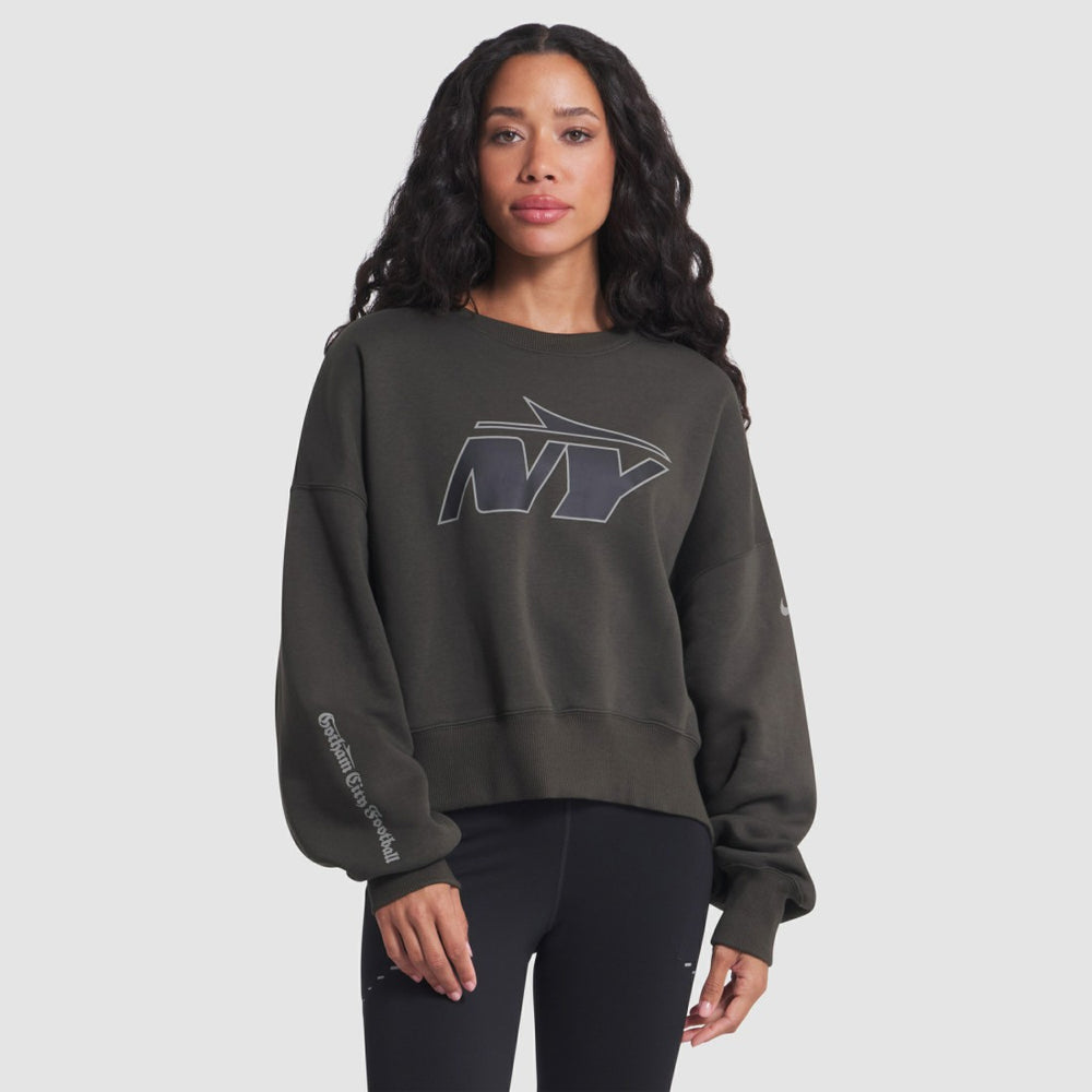 New York Jets Women's 2025 Rivalries Collection Oversized Phoenix Fleece Sweatshirt - Gotham Green | Nike cheap