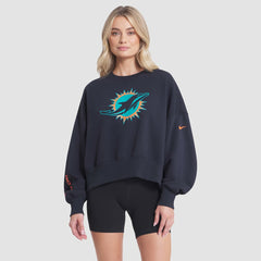 Miami Dolphins Women's 2025 Rivalries Collection Oversized Phoenix Fleece Sweatshirt - Pitch Blue | Nike cheap