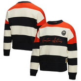 Houston Astros Women's Cooperstown Collection Blocked Fleece Pullover Sweatshirt- Orange/Black | Mitchell & Ness