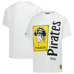 Pittsburgh Pirates Women's Cooperstown Collection Boyfriend T-Shirt - White | Mitchell & Ness