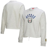 Houston Astros Women's Cropped Toggle Pullover Sweatshirt - Heather Gray | Mitchell & Ness