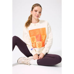San Francisco Giants Terez Women's Technicolor Oversized Pullover Sweatshirt - Cream