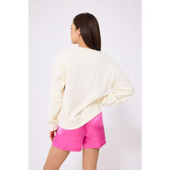 Los Angeles Dodgers Terez Women's Technicolor Oversized Pullover Sweatshirt - Cream
