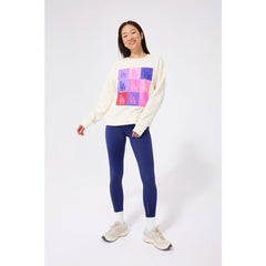 Los Angeles Dodgers Terez Women's Technicolor Oversized Pullover Sweatshirt - Cream
