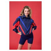 Philadelphia Phillies Terez Women's Ripstop Chevron Quarter-Zip Pullover - Navy