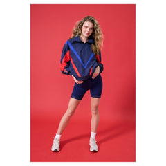 Philadelphia Phillies Terez Women's Ripstop Chevron Quarter-Zip Pullover - Navy