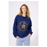 Houston Astros Terez Women's Oversized Gemstone Logo Sweatshirt - Navy