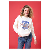Philadelphia Phillies Terez Women's Oversized Gemstone Logo Sweatshirt - Cream