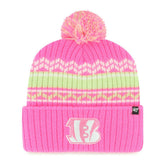 Cincinnati Bengals '47 Girls Youth Polar Vortex Cuffed Knit Hat with Pom - Pink cheap