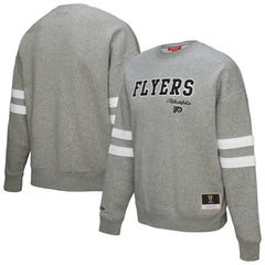 Philadelphia Flyers Mitchell & Ness Women's Logo Lightweight Pullover Sweatshirt Heather Gray