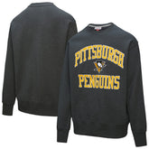 Pittsburgh Penguins Mitchell & Ness Playoff Win Fleece Pullover Sweatshirt Heather Charcoal
