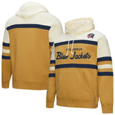 Columbus Blue Jackets Mitchell & Ness Head Coach Pullover Hoodie Gold/Cream