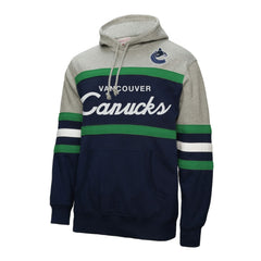 Vancouver Canucks Mitchell & Ness Head Coach Pullover Hoodie Navy/Gray