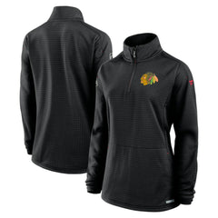 Chicago Blackhawks Fanatics Women's Authentic Pro Rink Quarter-Zip Pullover Black