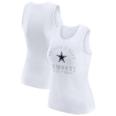 Dallas Cowboys WEAR by Erin Andrews Women's Ribbed Graphic Tank Top - White cheap