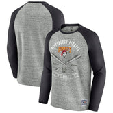 Pittsburgh Pirates Darius Rucker Collection Raw Edge Raglan Long Sleeve Baseball T-Shirt - Heather Gray
