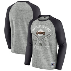 San Francisco Giants Darius Rucker Collection Raw Edge Raglan Long Sleeve Baseball T-Shirt - Heather Gray
