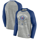 Detroit Tigers Darius Rucker Collection Raw Edge Raglan Long Sleeve Baseball T-Shirt - Heather Gray