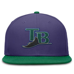 Tampa Bay Rays True Primetime Two-Tone Performance Fitted Hat - Purple/Green | Nike