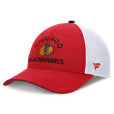 Chicago Blackhawks Fanatics Authentic Pro Rink Adjustable Trucker Hat Red/White