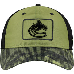 Vancouver Canucks Fanatics Military Appreciation Trucker Adjustable Hat Olive