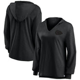 Kansas City Chiefs Women's Blackout Slub Hoodie V-Neck Long Sleeve T-Shirt sale