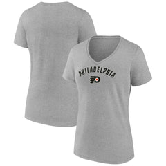 Philadelphia Flyers Fanatics Women's V-Neck T-Shirt Gray