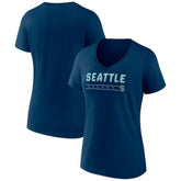 Seattle Kraken Fanatics Women's V-Neck T-Shirt Deep Sea Blue