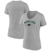 Minnesota Wild Fanatics Women's V-Neck T-Shirt Gray