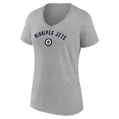 Winnipeg Jets Fanatics Women's V-Neck T-Shirt Gray