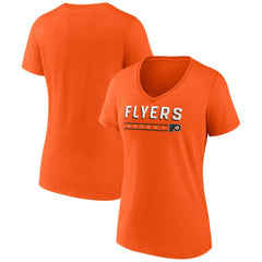 Philadelphia Flyers Fanatics Women's V-Neck T-Shirt Orange