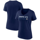 Winnipeg Jets Fanatics Women's V-Neck T-Shirt Navy