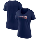 Montreal Canadiens Fanatics Women's V-Neck T-Shirt Navy