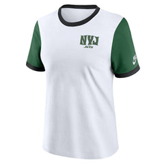 New York Jets Women's Rewind Ringer Tri-Blend T-Shirt - White | Nike online