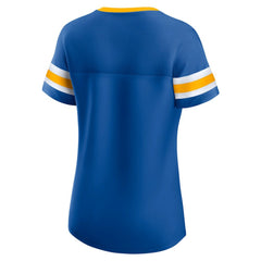 St. Louis Blues Fanatics Women's Iconic Athena Lace-Up T-Shirt Blue
