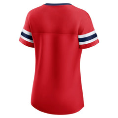 Washington Capitals Fanatics Women's Iconic Athena Lace-Up T-Shirt Red