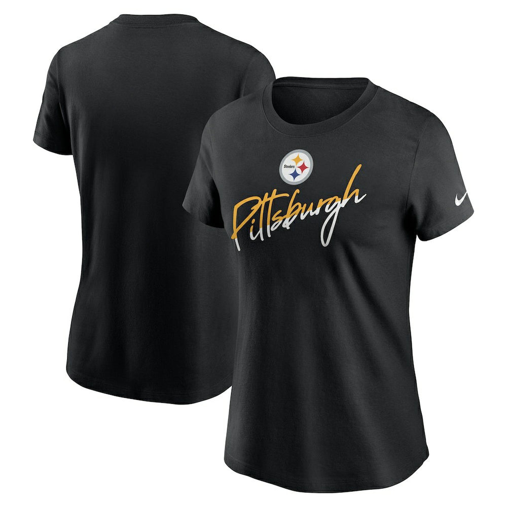 Pittsburgh Steelers Women's Team City Roll T-Shirt - Black | Nike on sale