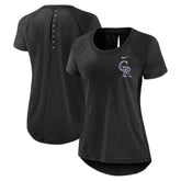 Colorado Rockies Women's Summer Breeze Raglan Fashion T-Shirt - Heather Black | Nike