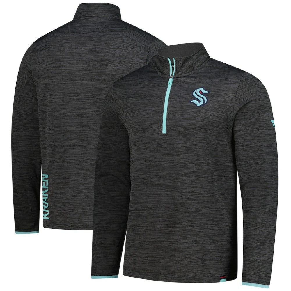Seattle Kraken Fanatics Authentic Pro Lightweight Quarter-Zip Pullover Heather Charcoal