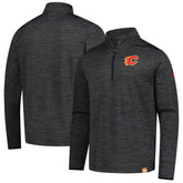 Calgary Flames Fanatics Authentic Pro Lightweight Quarter-Zip Pullover Heather Charcoal