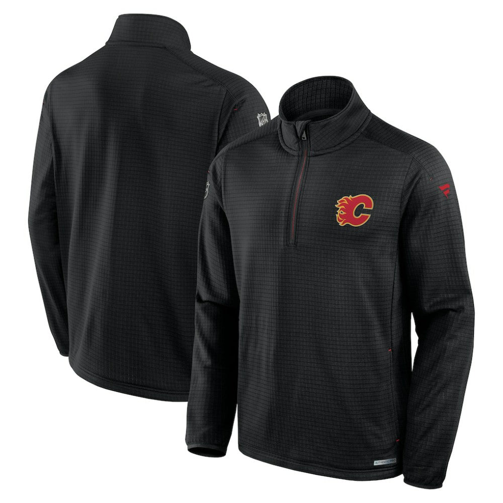 Calgary Flames Fanatics Authentic Pro Rink Quarter-Zip Top Black