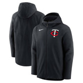 Minnesota Twins Authentic Collection Player Therma Full-Zip Hoodie - Black | Nike