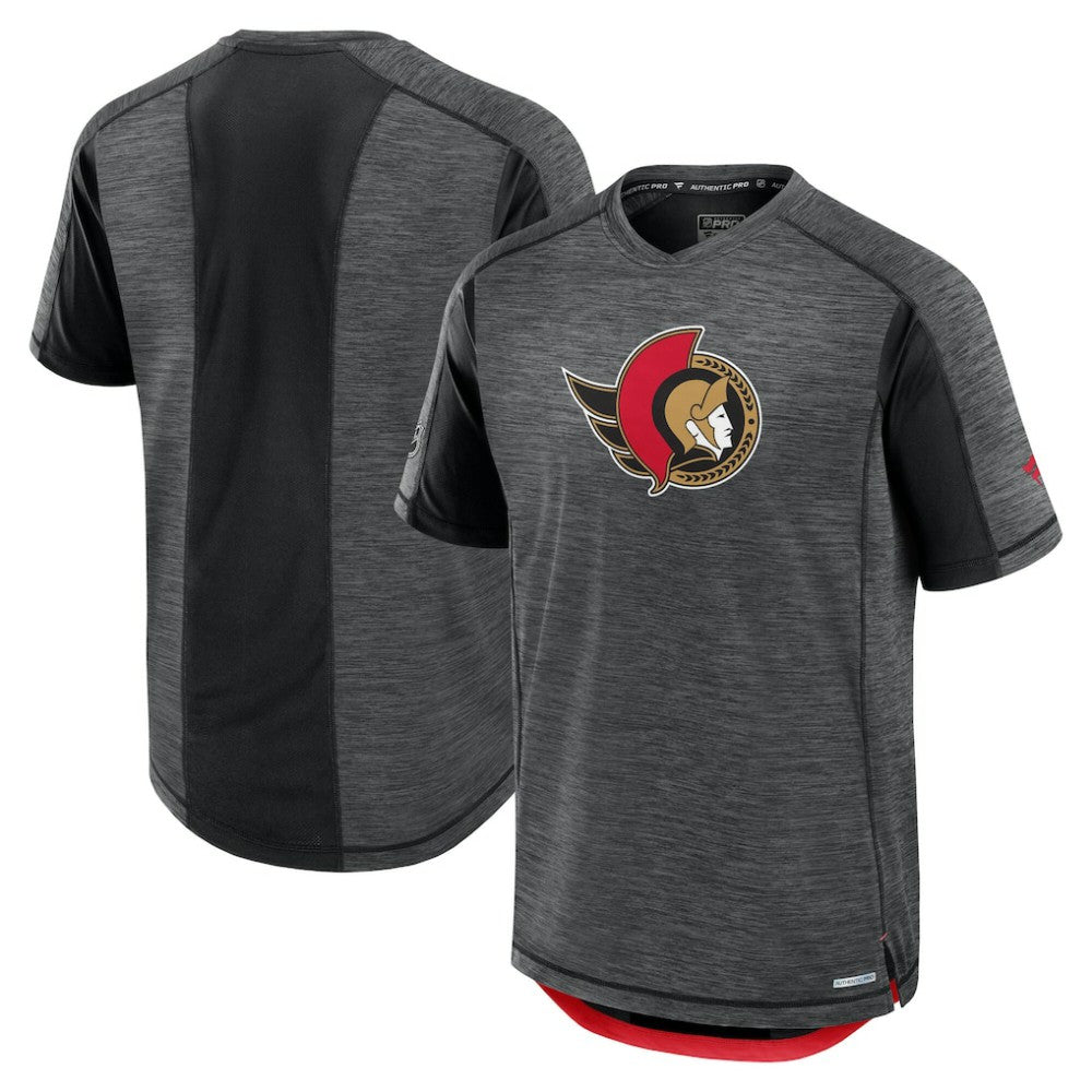 Ottawa Senators Fanatics Authentic Pro Rink Performance T-Shirt Heather Charcoal