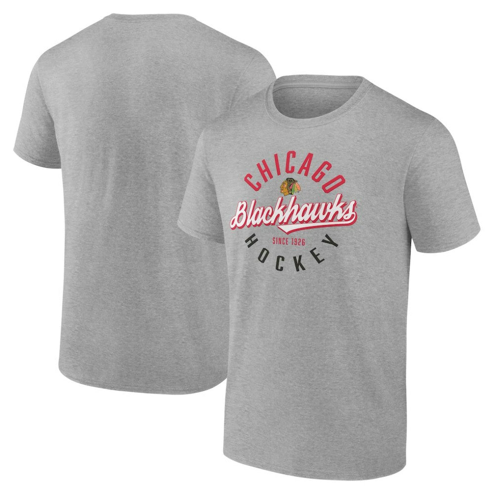 Chicago Blackhawks Fanatics Emblem T-Shirt Gray
