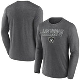 Las Vegas Raiders Fundamentals Long Sleeve T-Shirt - Heather Charcoal sale