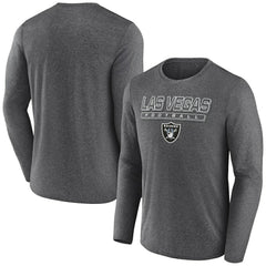 Las Vegas Raiders Fundamentals Long Sleeve T-Shirt - Heather Charcoal sale