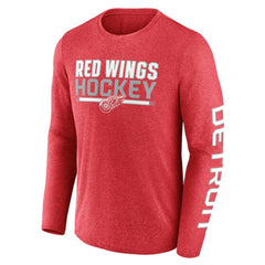 Detroit Red Wings Fanatics Sweep Iconic Synthetic Long Sleeve T-Shirt Heather Red